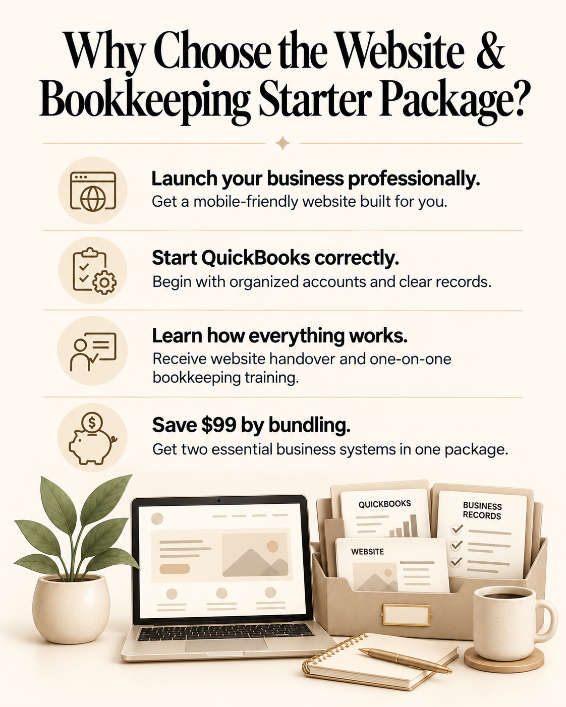 STARTER PACKAGE: Website & Bookkeeping